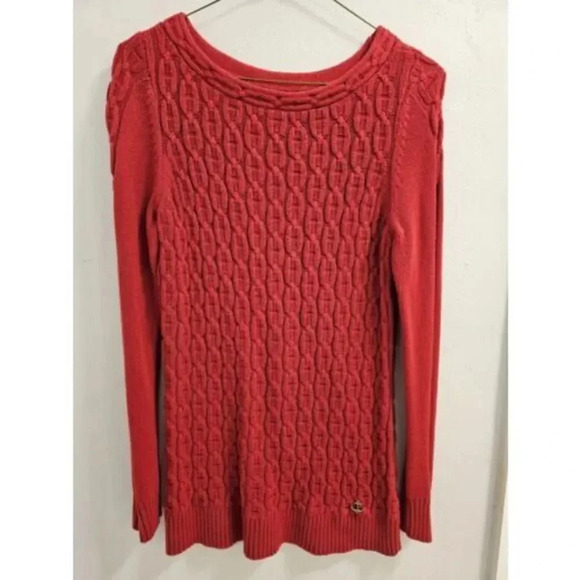 Nautica Red Womens Cable Knit Pullover Sweater- Size Small- No flaws. No defects - Picture 5 of 12